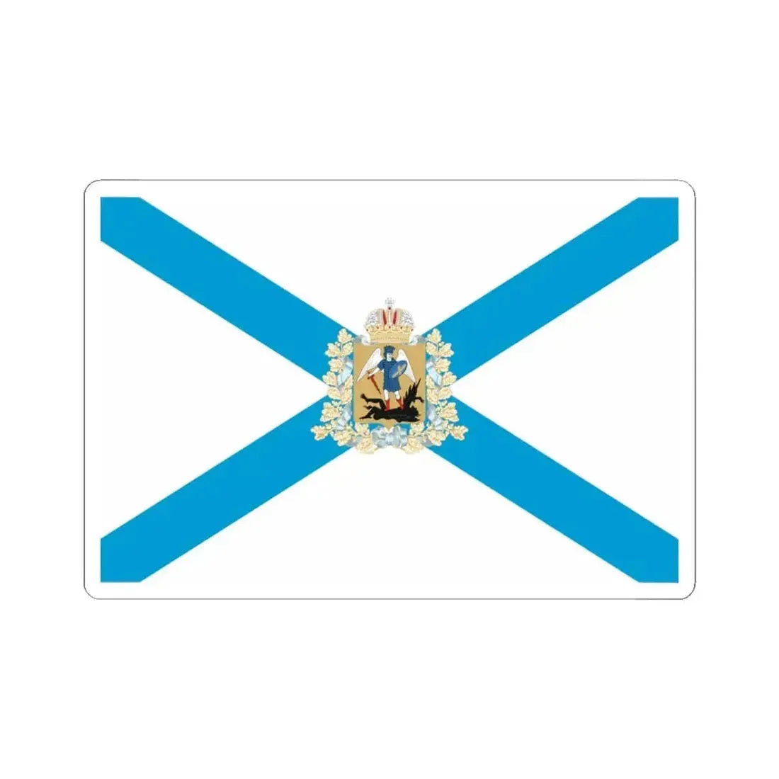 Flag of Arkhangelsk Oblast Russia - STICKER Vinyl Kiss-Cut Decal 3 Inch White - The Sticker Space