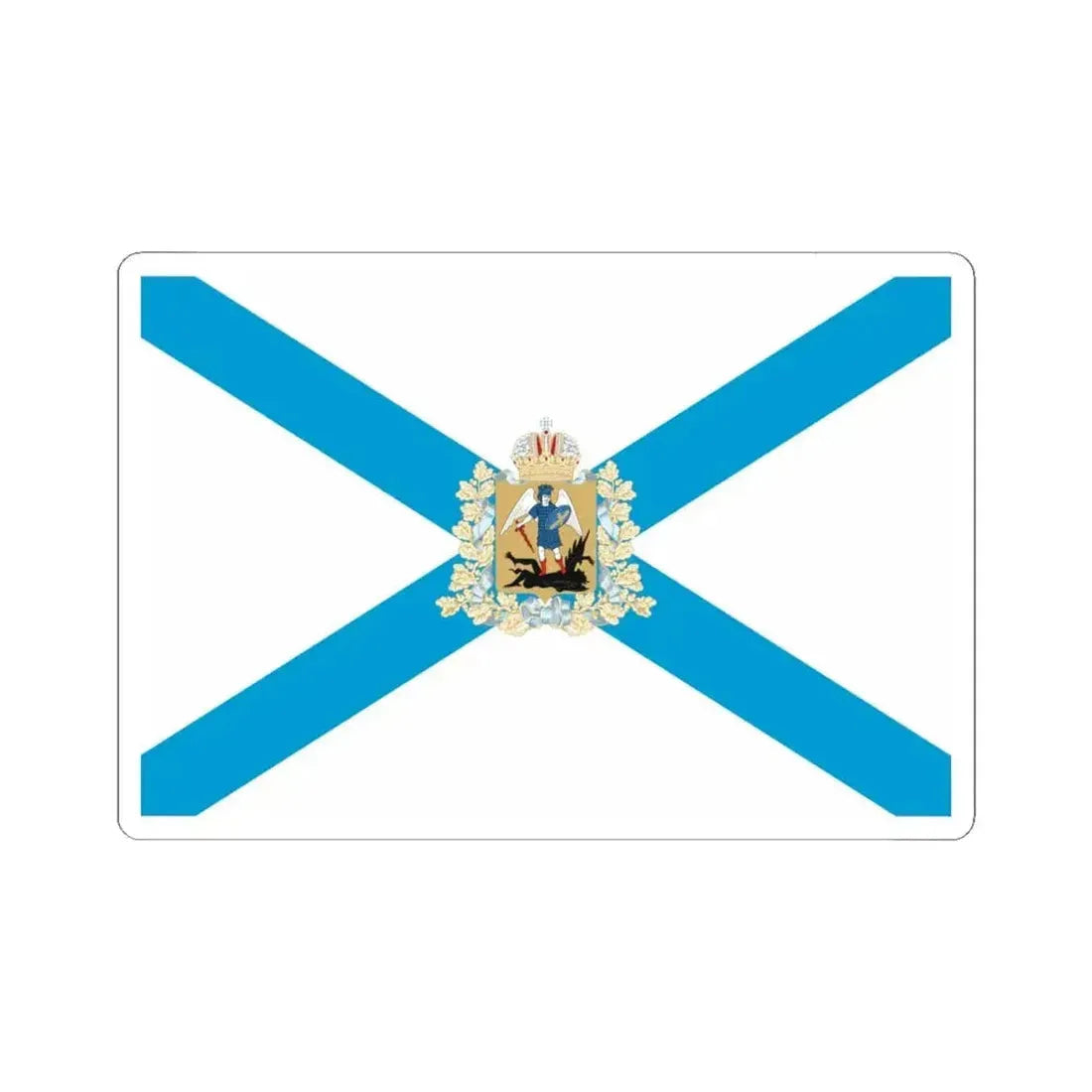 Flag of Arkhangelsk Oblast Russia - STICKER Vinyl Kiss-Cut Decal 4 Inch White - The Sticker Space