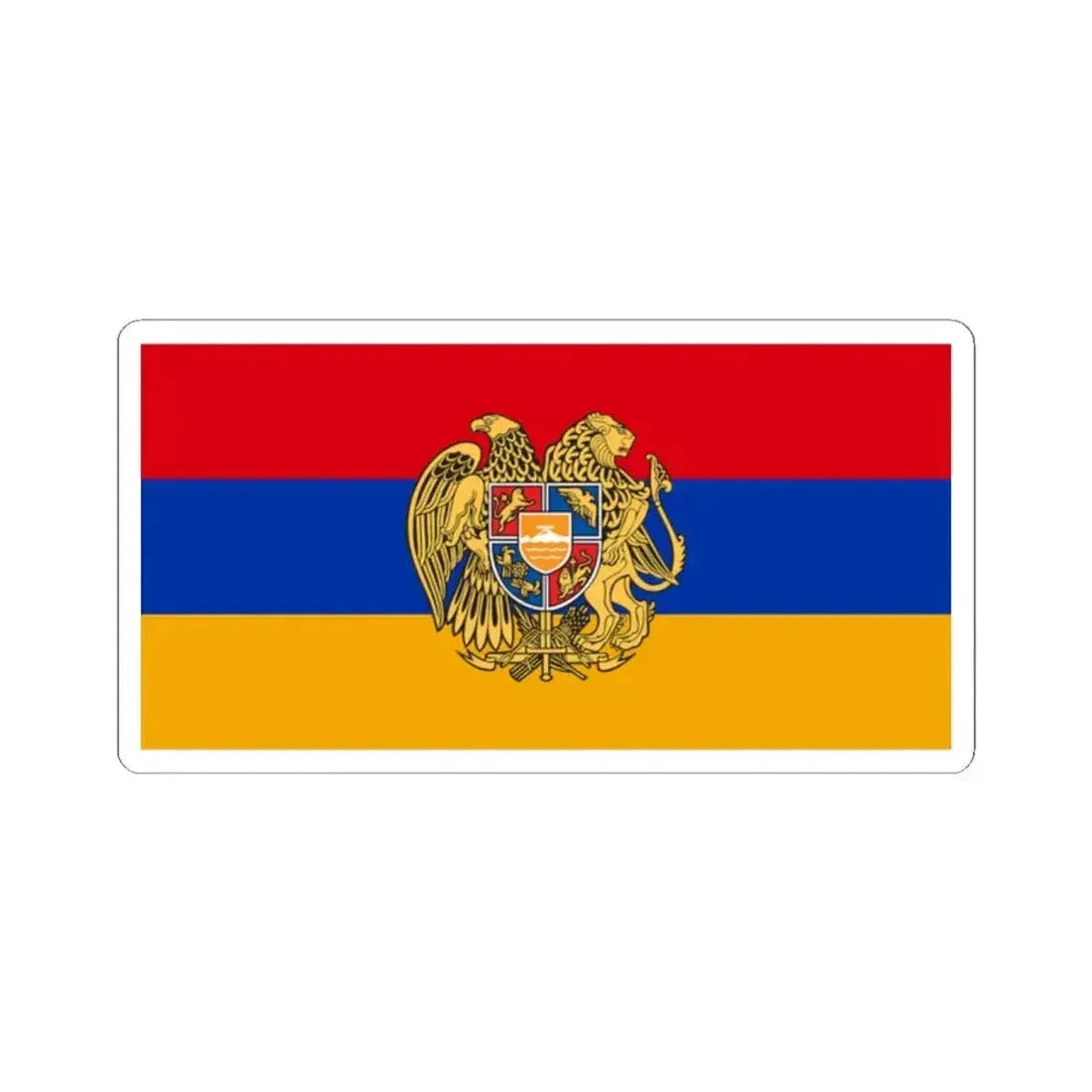 Flag of Armenia - Coat of Arms (Armenia) STICKER Vinyl Kiss-Cut Decal 2 Inch White - The Sticker Space