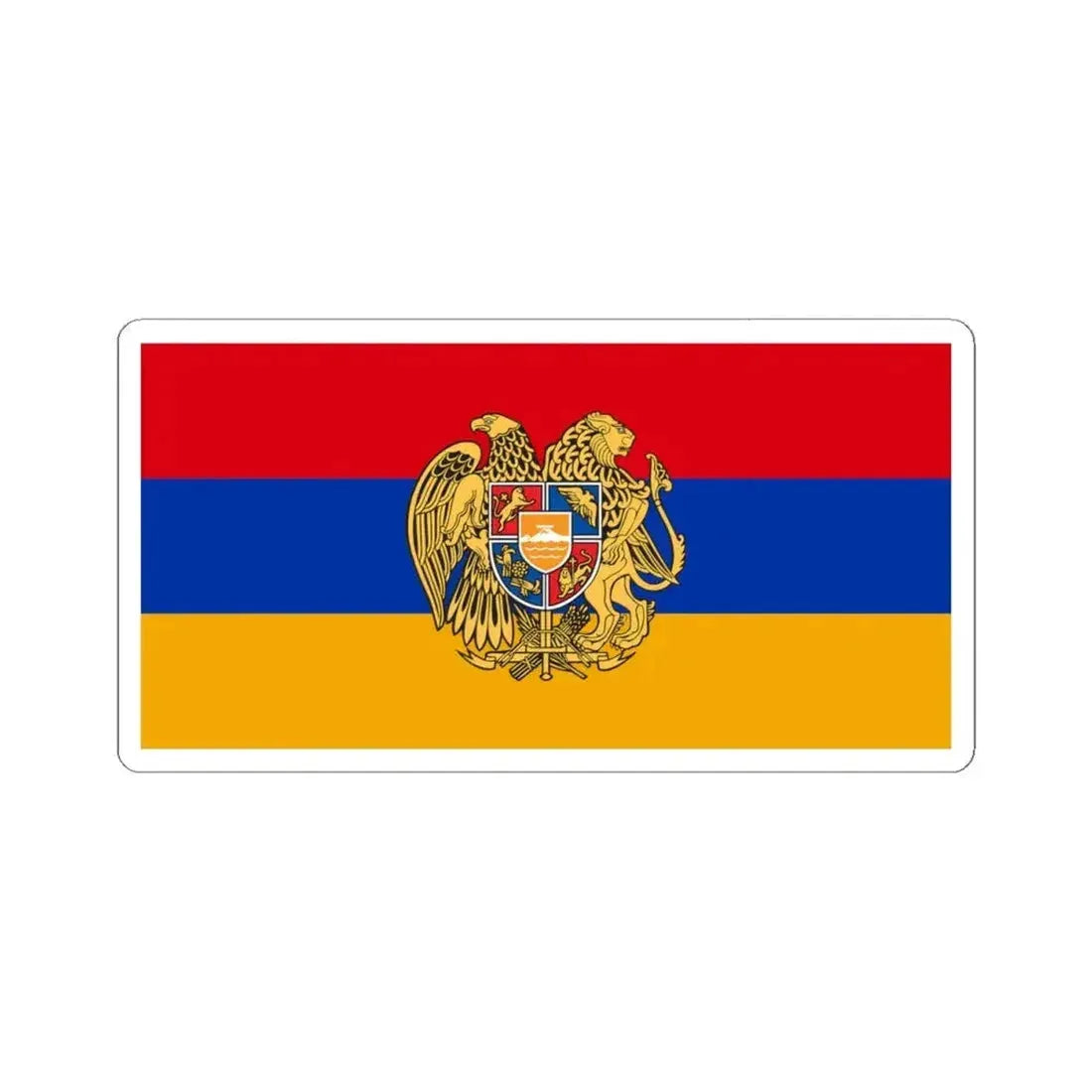 Flag of Armenia - Coat of Arms (Armenia) STICKER Vinyl Kiss-Cut Decal 4 Inch White - The Sticker Space