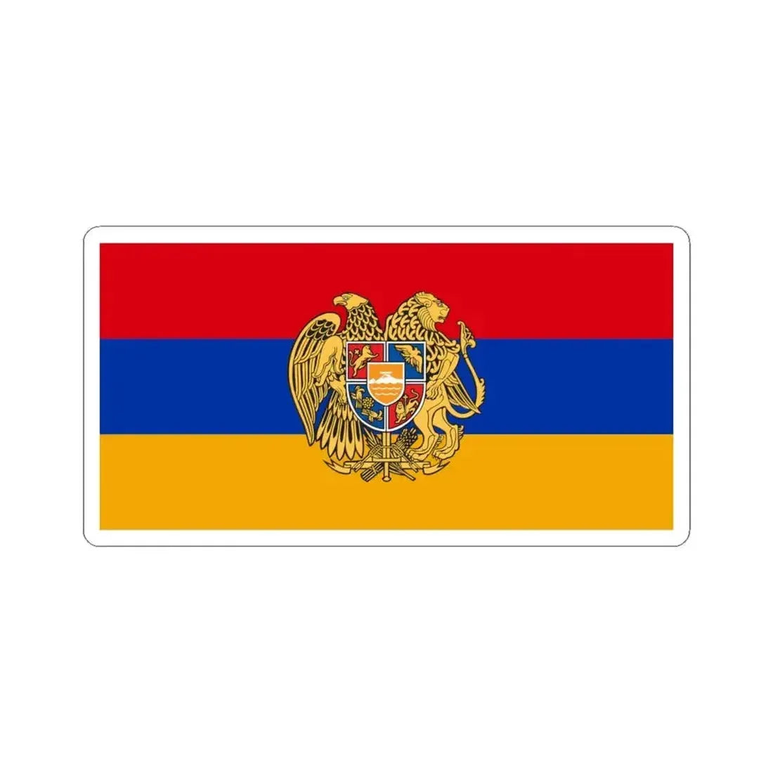 Flag of Armenia - Coat of Arms (Armenia) STICKER Vinyl Kiss-Cut Decal 6 Inch White - The Sticker Space