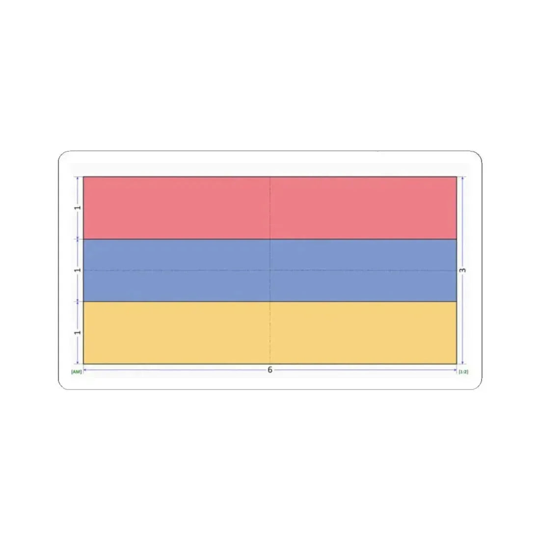 Flag of Armenia construction sheet (Armenia) STICKER Vinyl Kiss-Cut Decal 2 Inch White - The Sticker Space