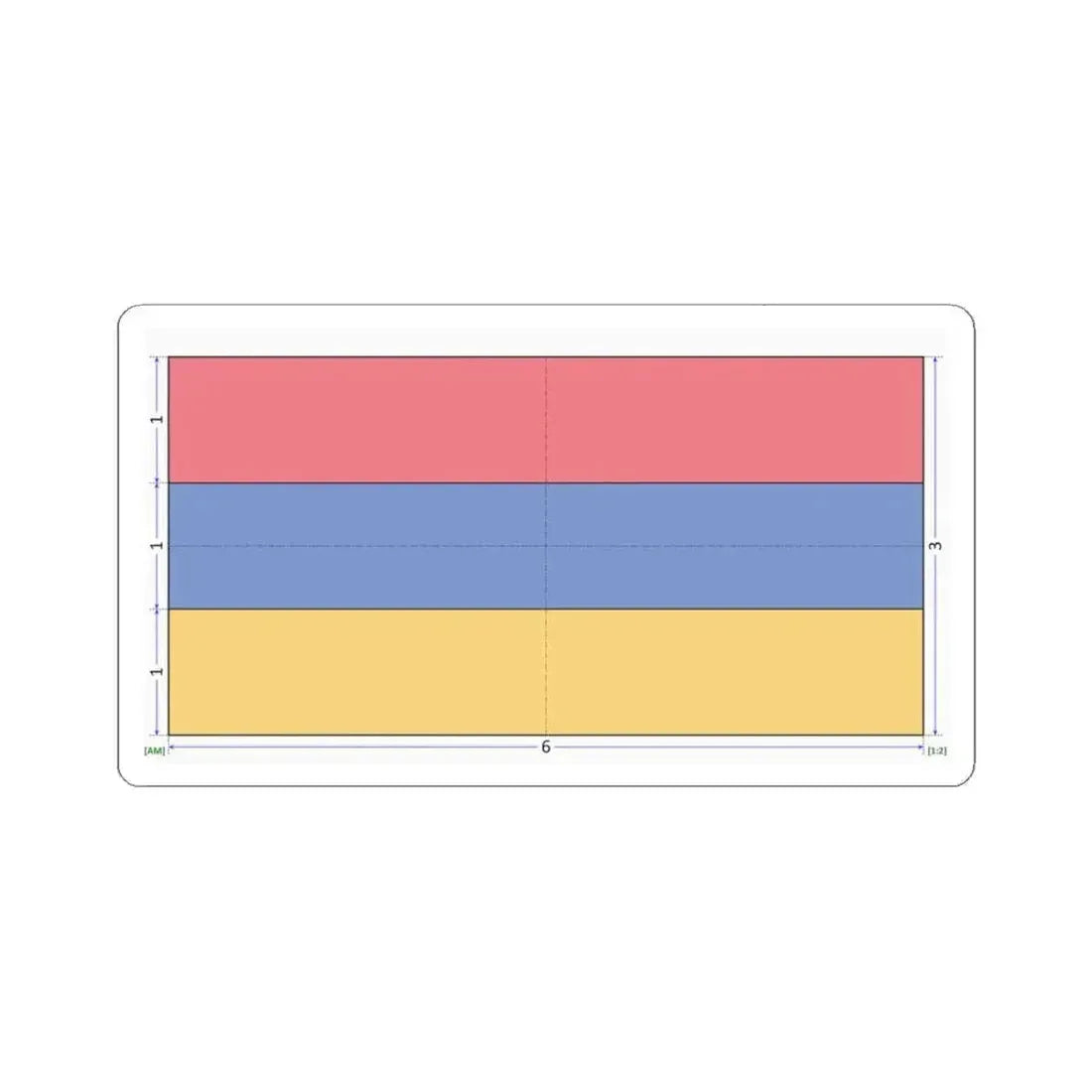 Flag of Armenia construction sheet (Armenia) STICKER Vinyl Kiss-Cut Decal 3 Inch White - The Sticker Space