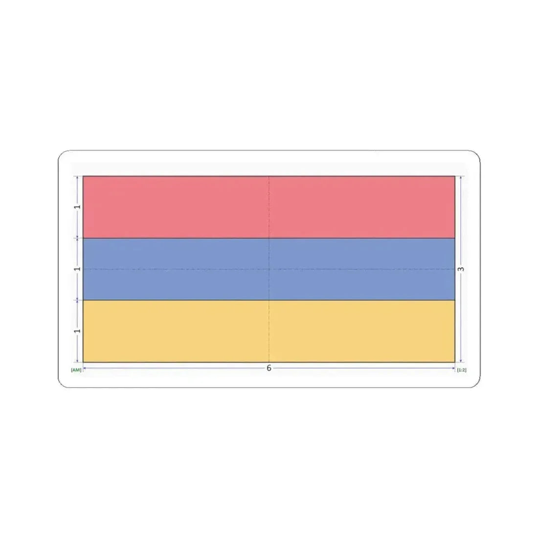 Flag of Armenia construction sheet (Armenia) STICKER Vinyl Kiss-Cut Decal 4 Inch White - The Sticker Space