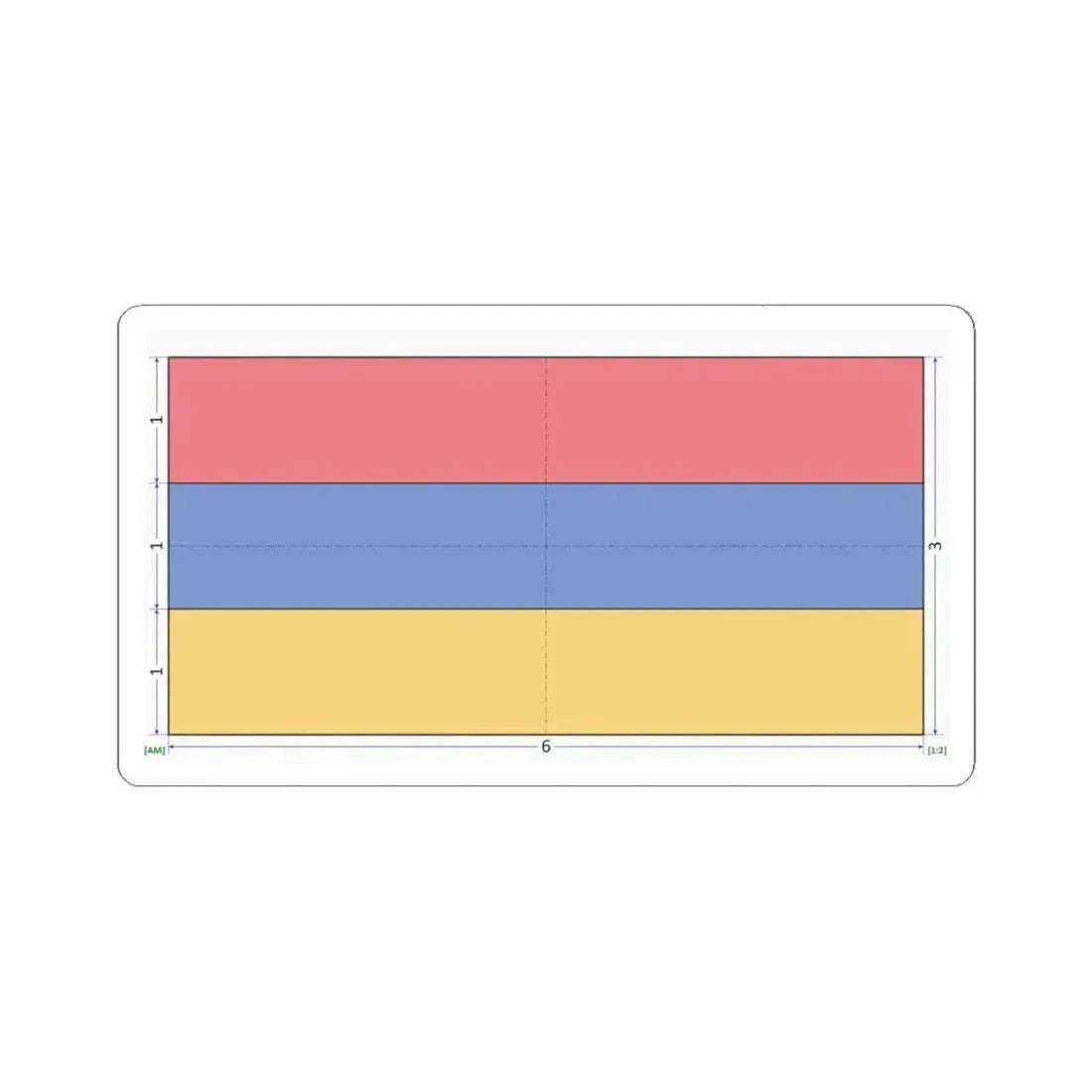 Flag of Armenia construction sheet (Armenia) STICKER Vinyl Kiss-Cut Decal 6 Inch White - The Sticker Space