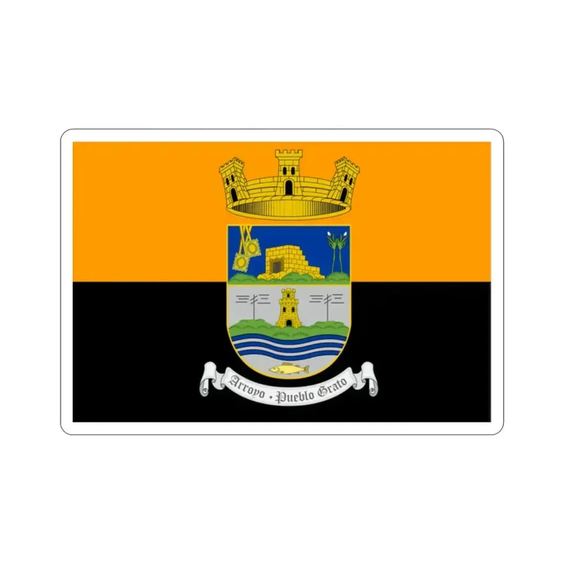 Flag of Arroyo Puerto Rico STICKER Vinyl Die-Cut Decal 2 Inch - The Sticker Space