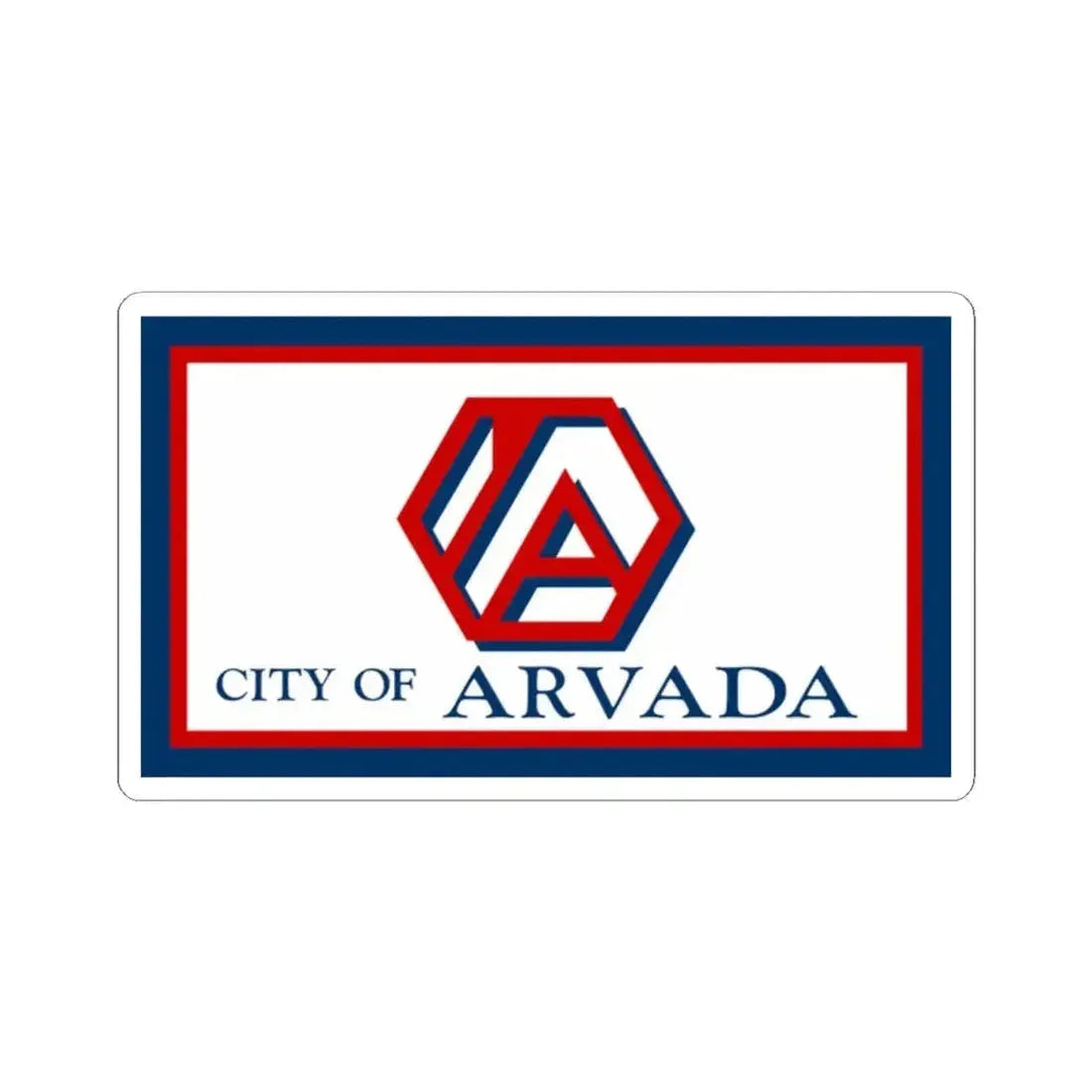 Flag of Arvada Colorado (United States) STICKER Vinyl Kiss-Cut Decal 2 Inch White - The Sticker Space