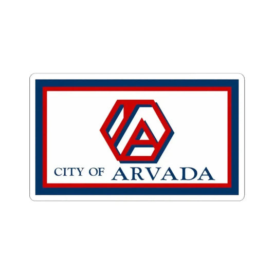 Flag of Arvada Colorado (United States) STICKER Vinyl Kiss-Cut Decal 2 Inch White - The Sticker Space