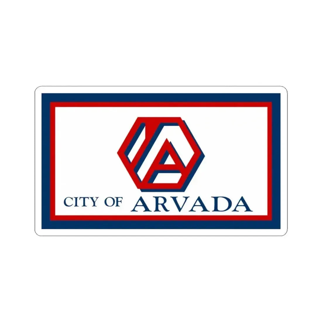 Flag of Arvada Colorado (United States) STICKER Vinyl Kiss-Cut Decal 3 Inch White - The Sticker Space