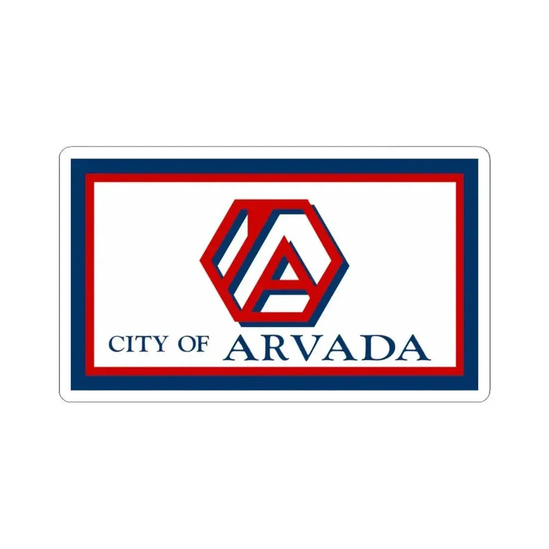 Flag of Arvada Colorado (United States) STICKER Vinyl Kiss-Cut Decal 4 Inch White - The Sticker Space