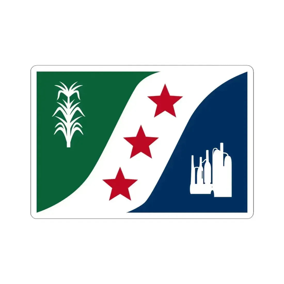 Flag of Ascension Parish Louisiana (United States) STICKER Vinyl Kiss-Cut Decal 6 Inch White - The Sticker Space
