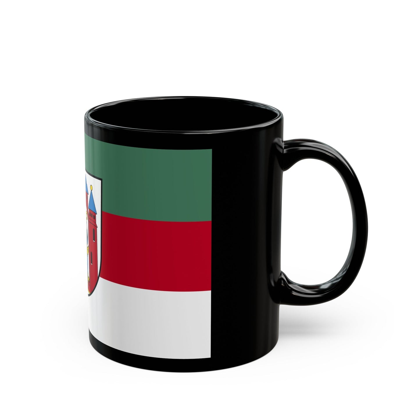 Flag of Aschaffenburg 2 Germany - Black Coffee Mug-The Sticker Space