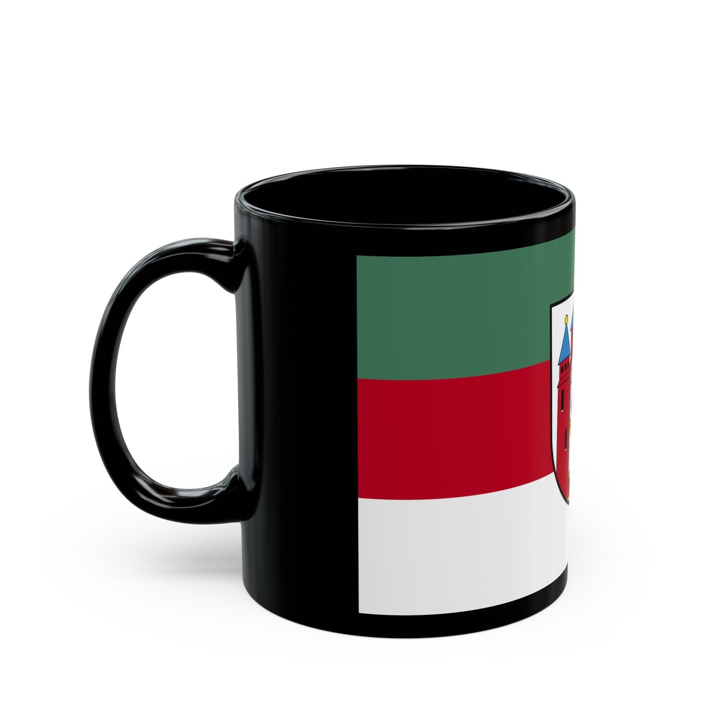 Flag of Aschaffenburg 2 Germany - Black Coffee Mug-The Sticker Space