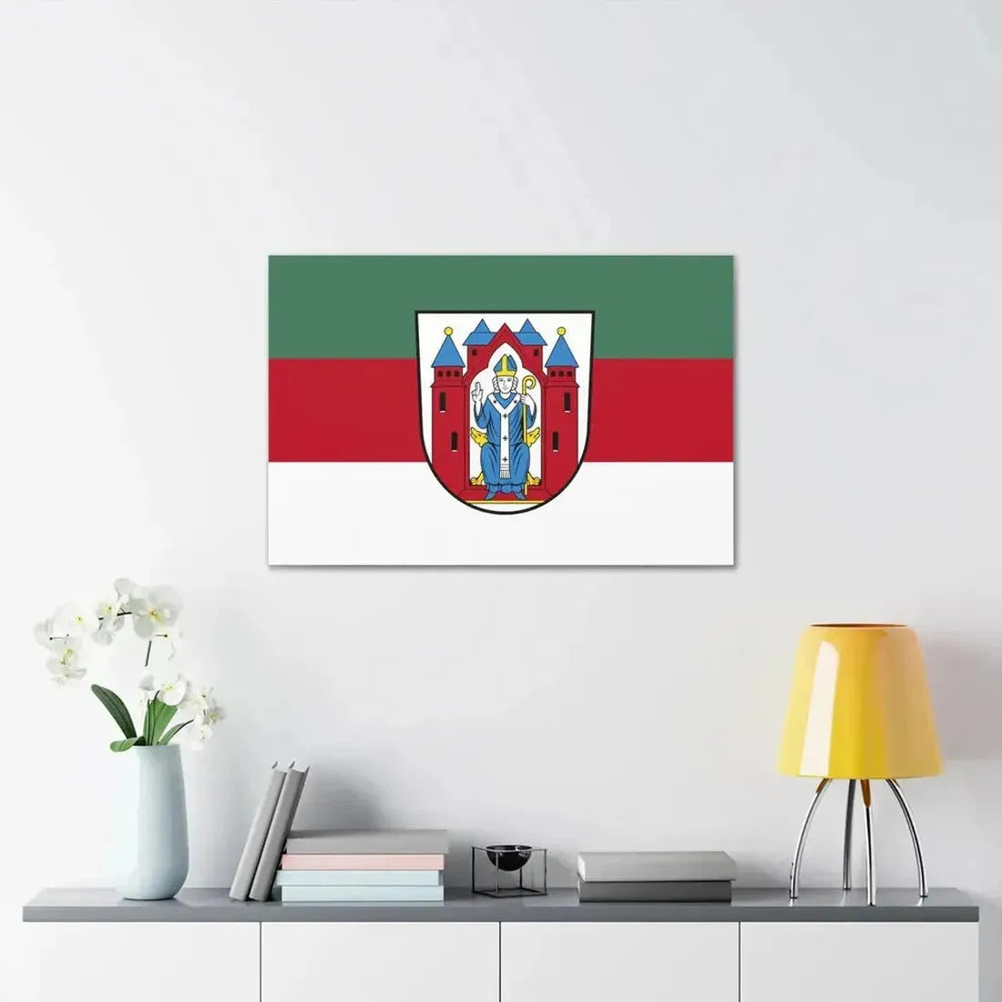 Flag of Aschaffenburg 2 Germany - Canvas Wall Art - The Sticker Space