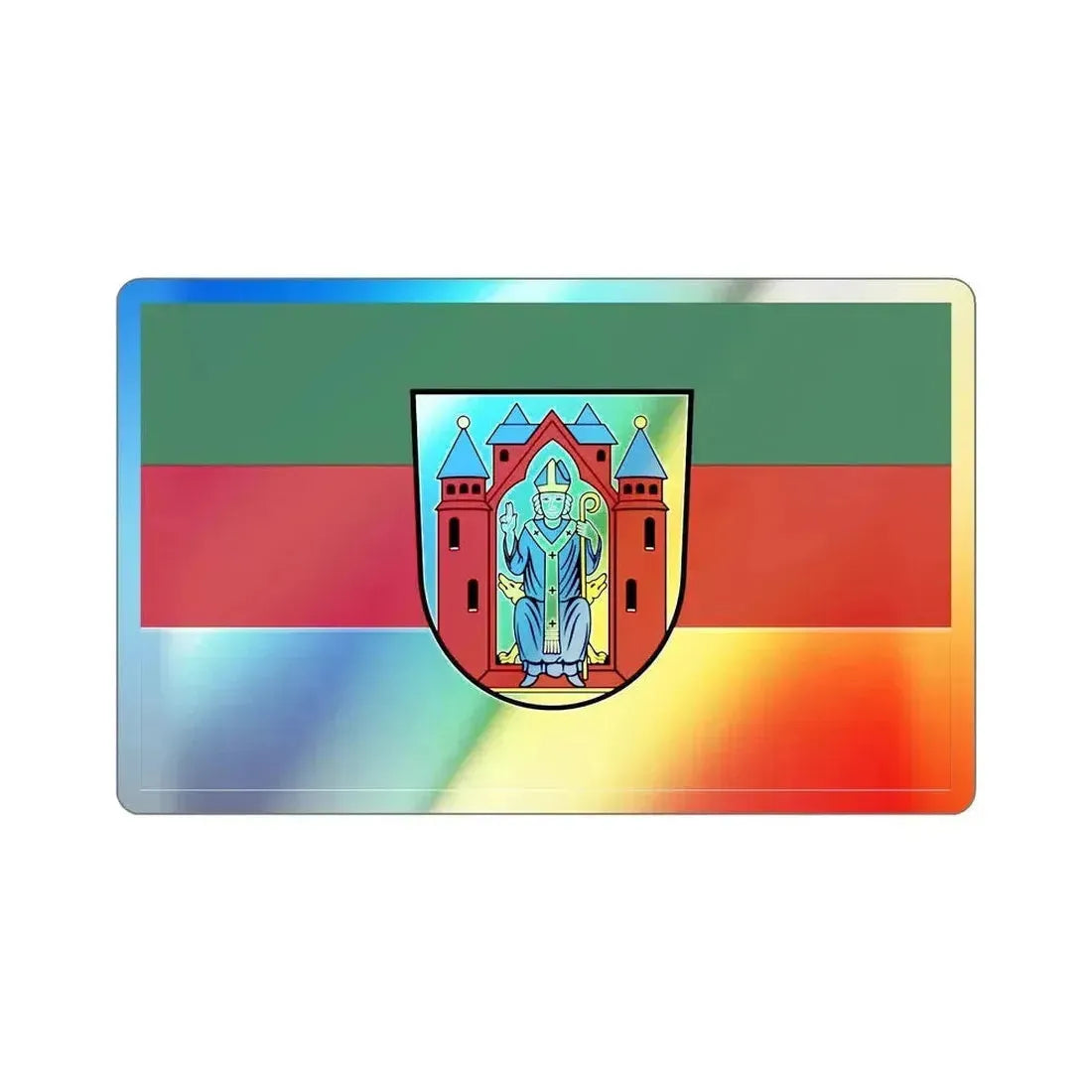 Flag of Aschaffenburg 2 Germany Holographic STICKER Die-Cut Vinyl Decal 3 Inch - The Sticker Space