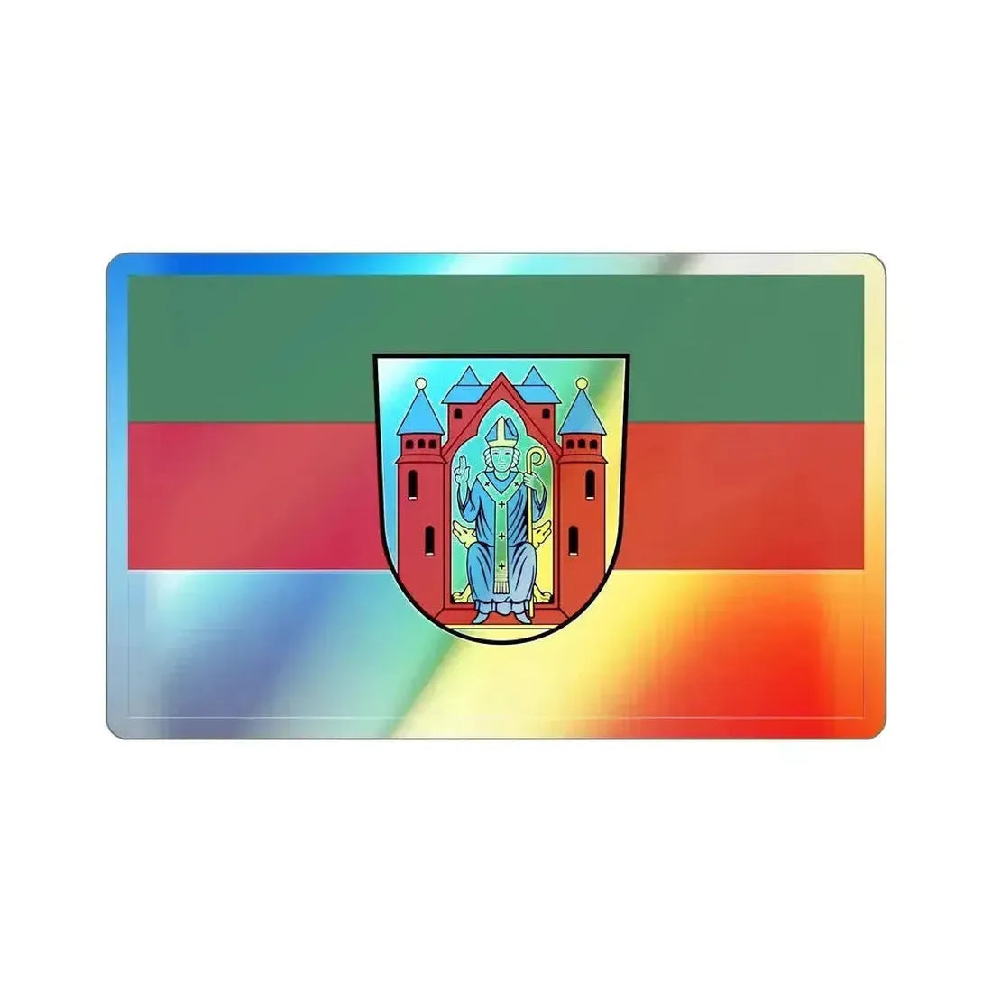 Flag of Aschaffenburg 2 Germany Holographic STICKER Die-Cut Vinyl Decal 5 Inch - The Sticker Space