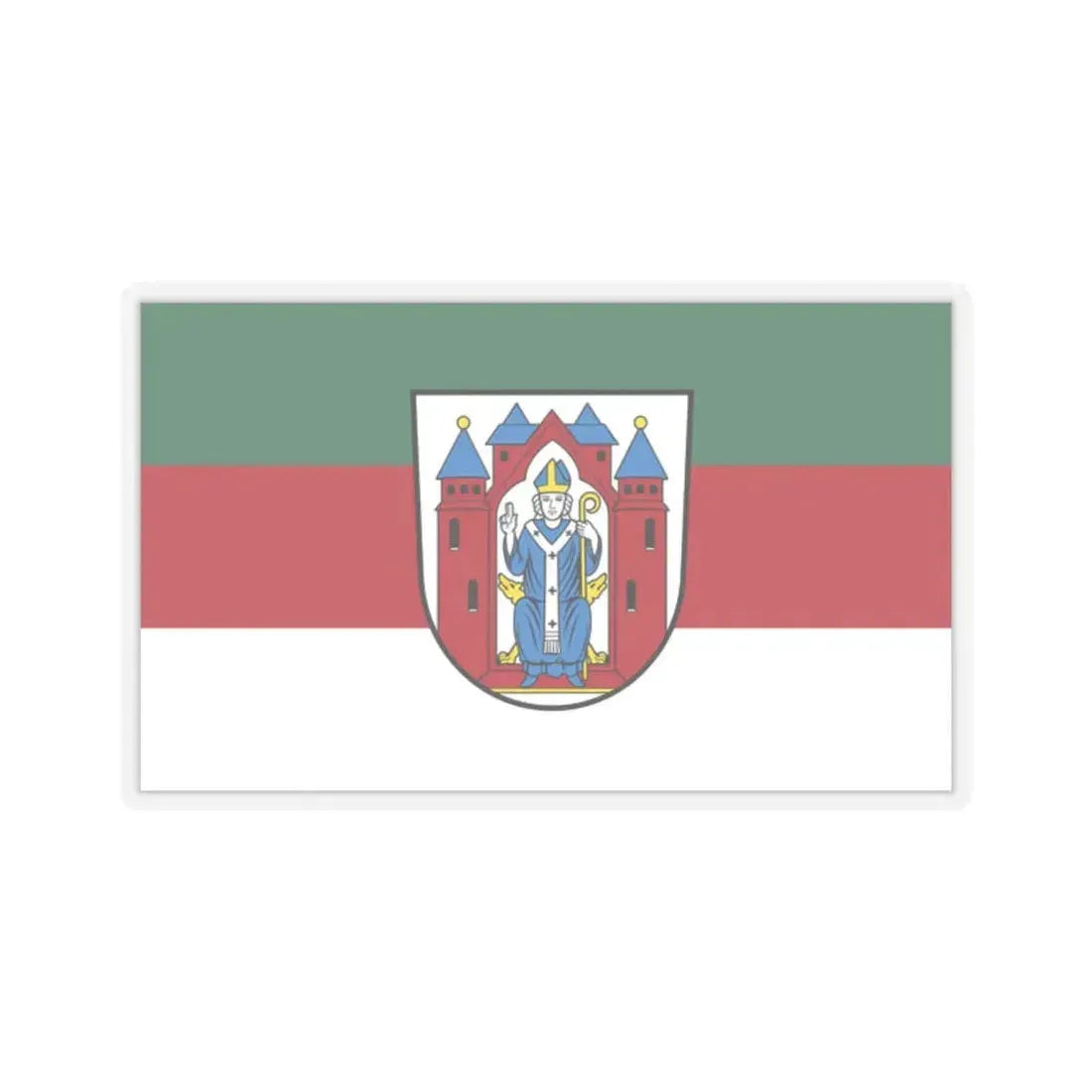 Flag of Aschaffenburg 2 Germany - STICKER Vinyl Kiss-Cut Decal 2 Inch Transparent - The Sticker Space