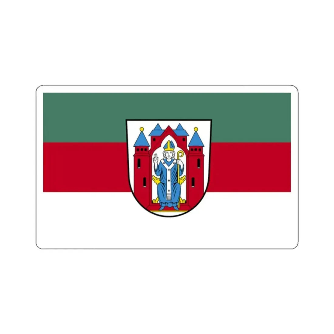 Flag of Aschaffenburg 2 Germany - STICKER Vinyl Kiss-Cut Decal 2 Inch White - The Sticker Space