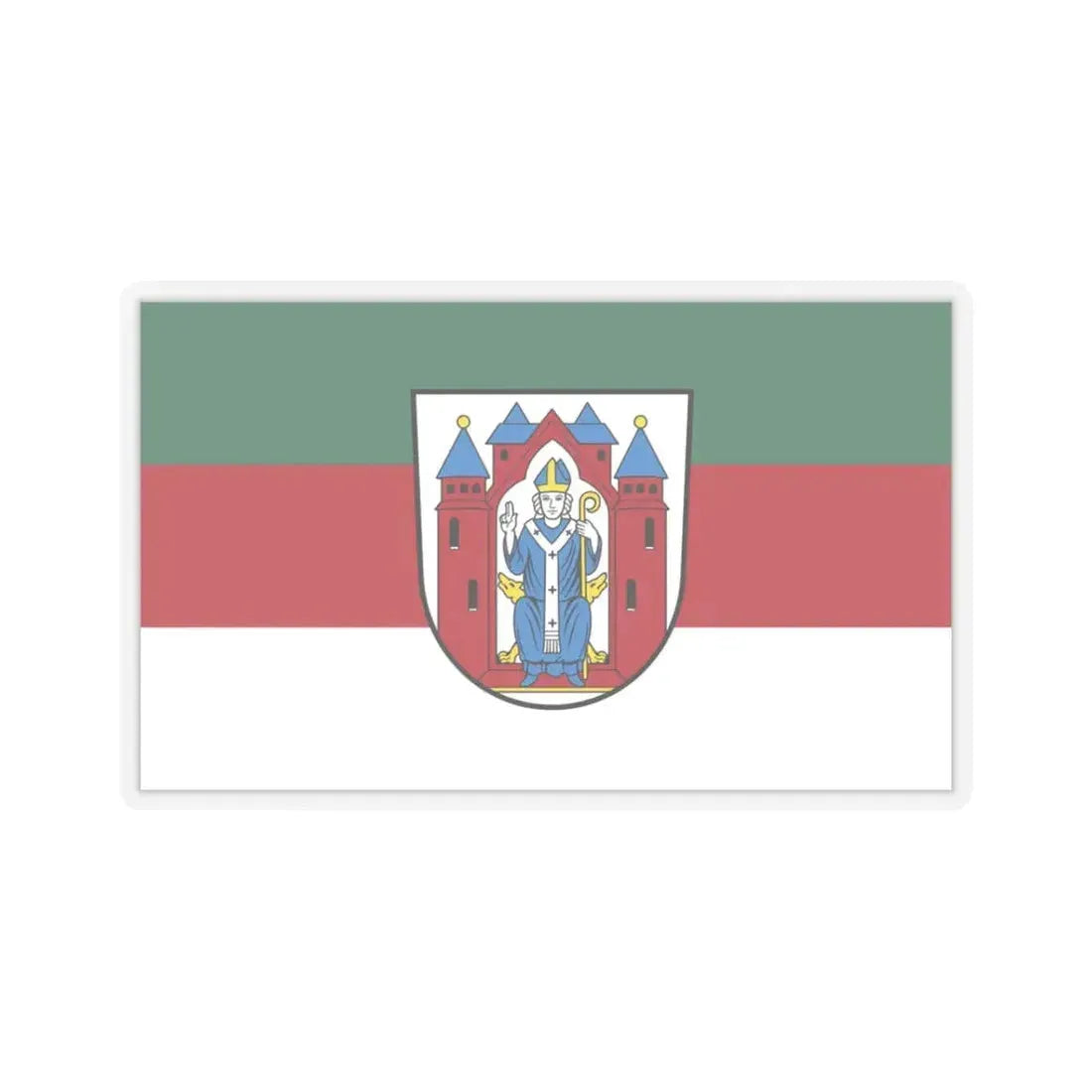 Flag of Aschaffenburg 2 Germany - STICKER Vinyl Kiss-Cut Decal 3 Inch Transparent - The Sticker Space