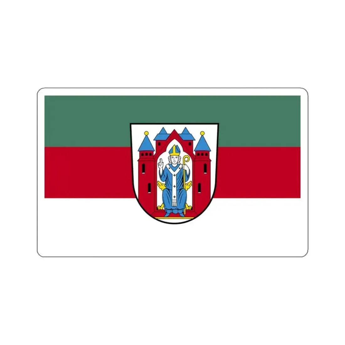 Flag of Aschaffenburg 2 Germany - STICKER Vinyl Kiss-Cut Decal 3 Inch White - The Sticker Space