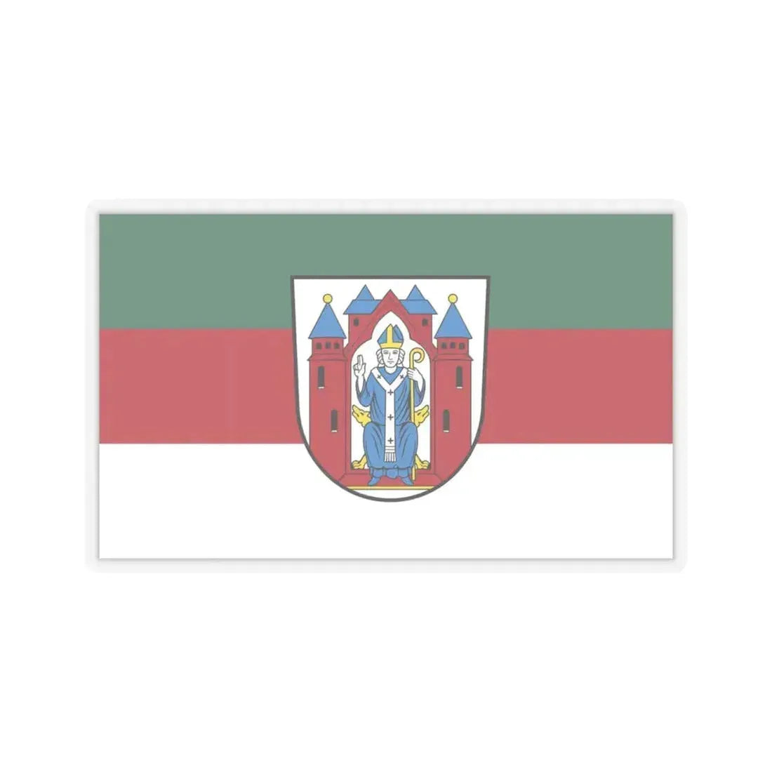 Flag of Aschaffenburg 2 Germany - STICKER Vinyl Kiss-Cut Decal 4 Inch Transparent - The Sticker Space