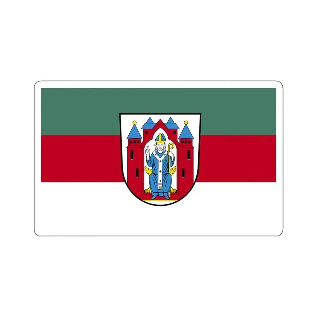 Flag of Aschaffenburg 2 Germany - STICKER Vinyl Kiss-Cut Decal 4 Inch White - The Sticker Space