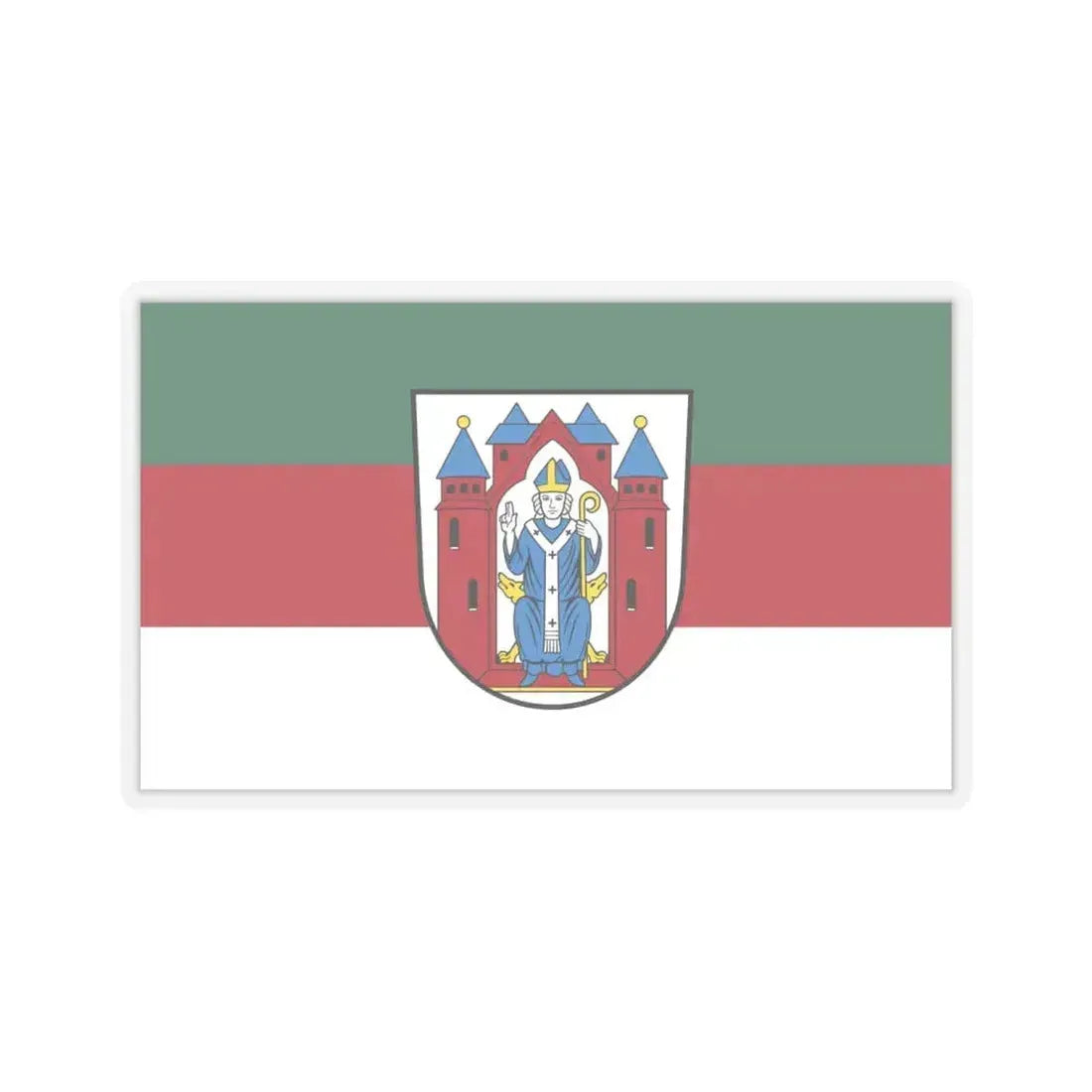 Flag of Aschaffenburg 2 Germany - STICKER Vinyl Kiss-Cut Decal 6 Inch Transparent - The Sticker Space