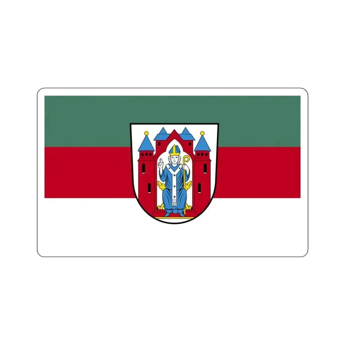 Flag of Aschaffenburg 2 Germany - STICKER Vinyl Kiss-Cut Decal 6 Inch White - The Sticker Space