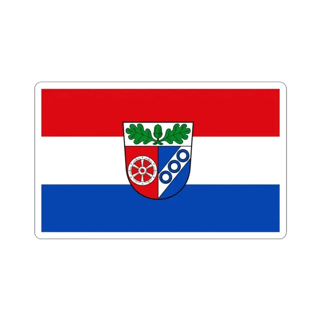 Flag of Aschaffenburg Germany - STICKER Vinyl Kiss-Cut Decal 3 Inch White - The Sticker Space