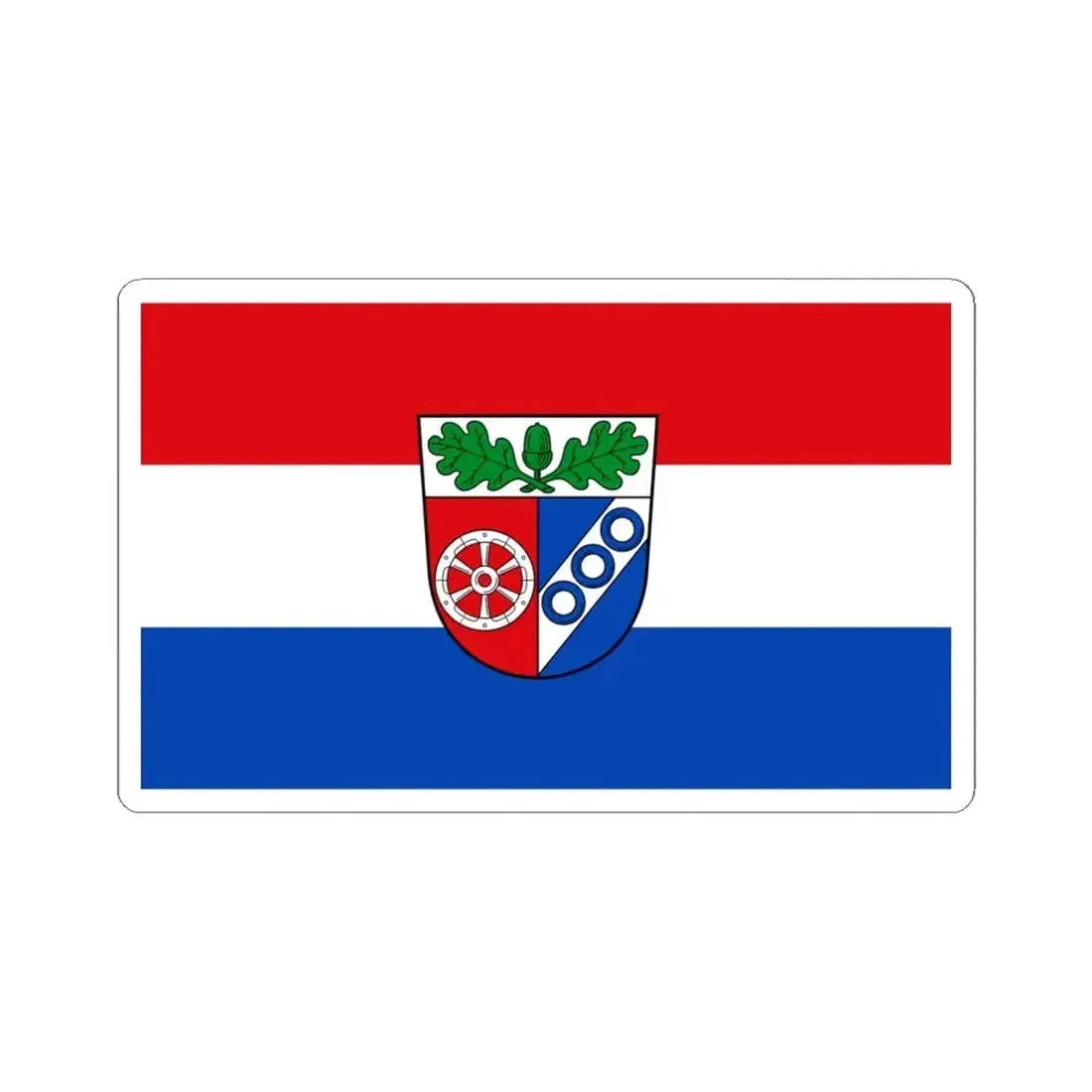 Flag of Aschaffenburg Germany - STICKER Vinyl Kiss-Cut Decal 6 Inch White - The Sticker Space