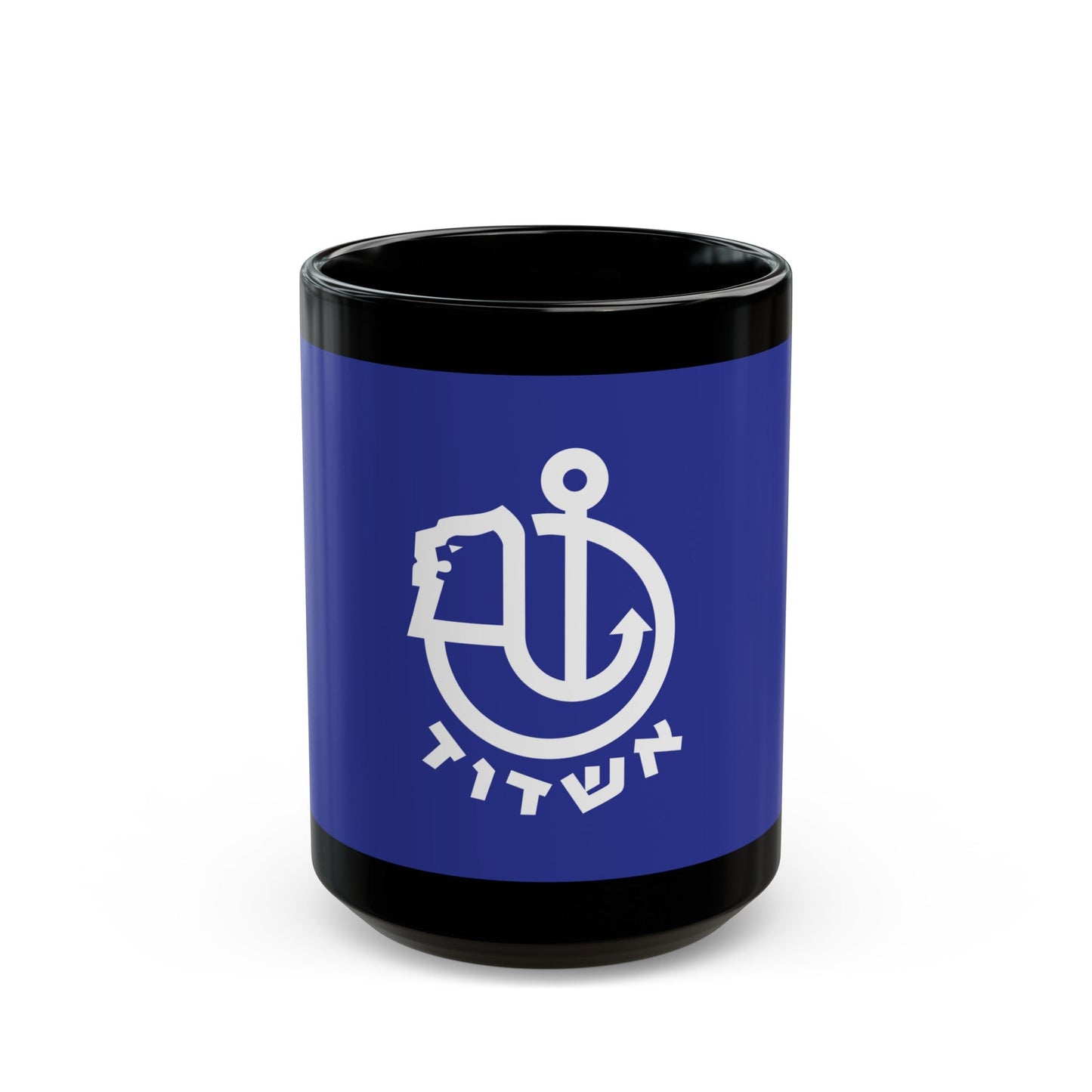 Flag of Ashdod Israel - Black Coffee Mug-15oz-The Sticker Space