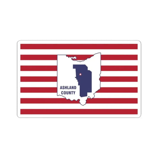 Flag of Ashland County Ohio (United States) STICKER Vinyl Kiss-Cut Decal 2 Inch White - The Sticker Space