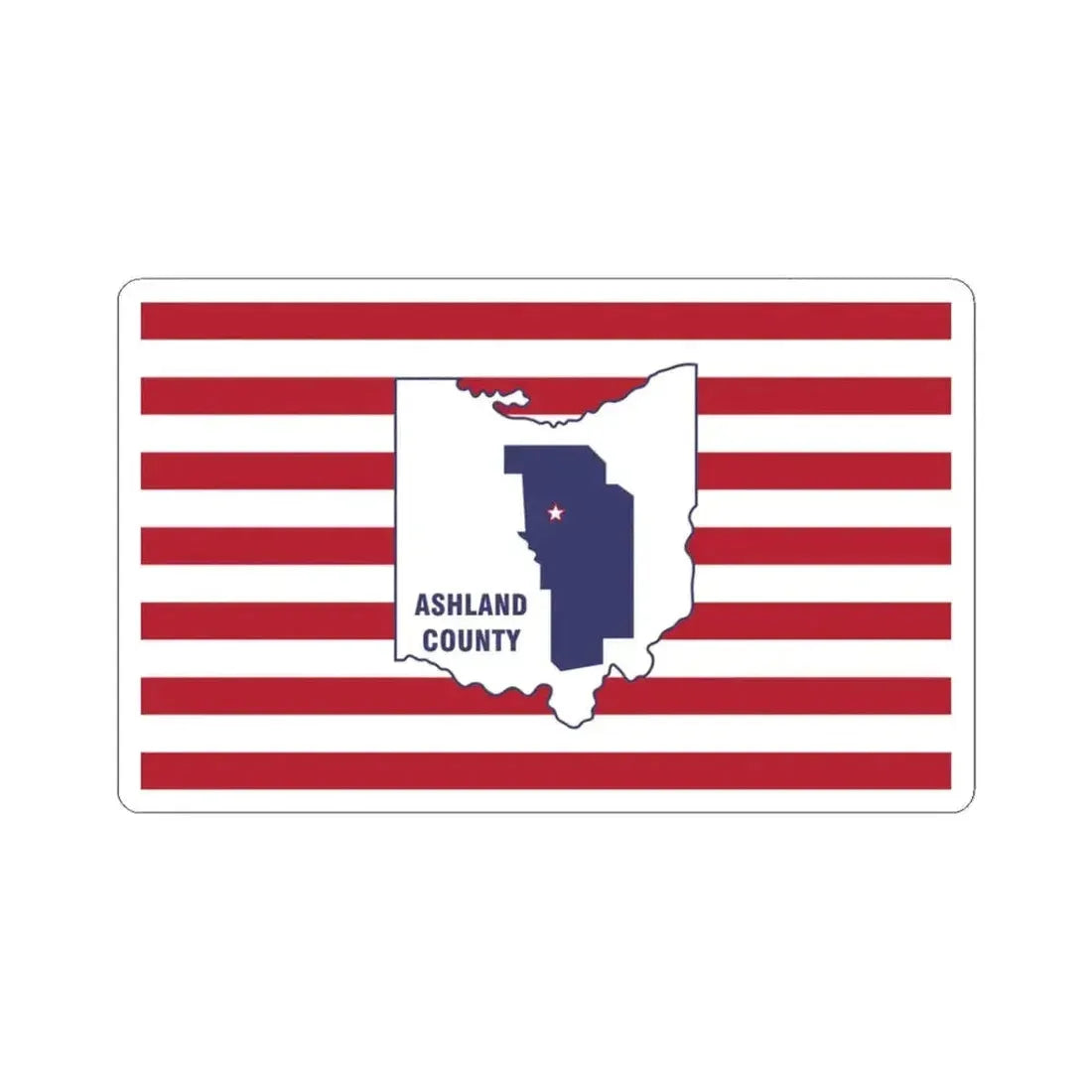 Flag of Ashland County Ohio (United States) STICKER Vinyl Kiss-Cut Decal 3 Inch White - The Sticker Space