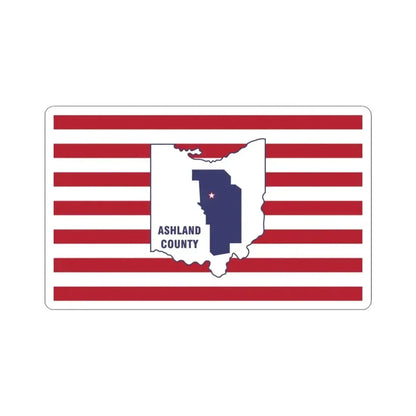 Flag of Ashland County Ohio (United States) STICKER Vinyl Kiss-Cut Decal 3 Inch White - The Sticker Space