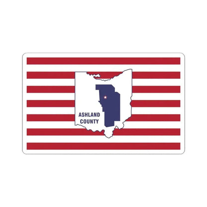 Flag of Ashland County Ohio (United States) STICKER Vinyl Kiss-Cut Decal 4 Inch White - The Sticker Space