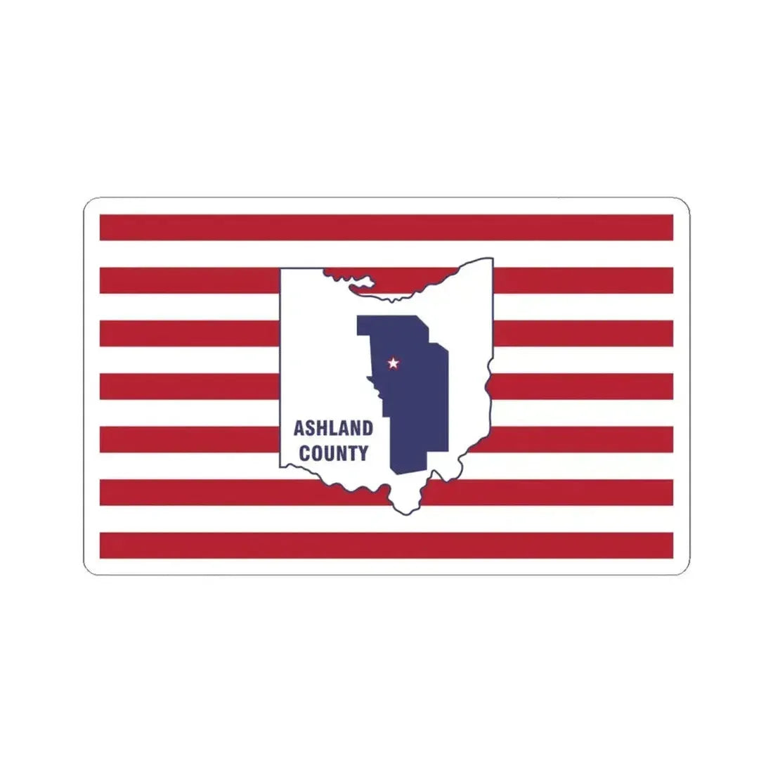 Flag of Ashland County Ohio (United States) STICKER Vinyl Kiss-Cut Decal 6 Inch White - The Sticker Space