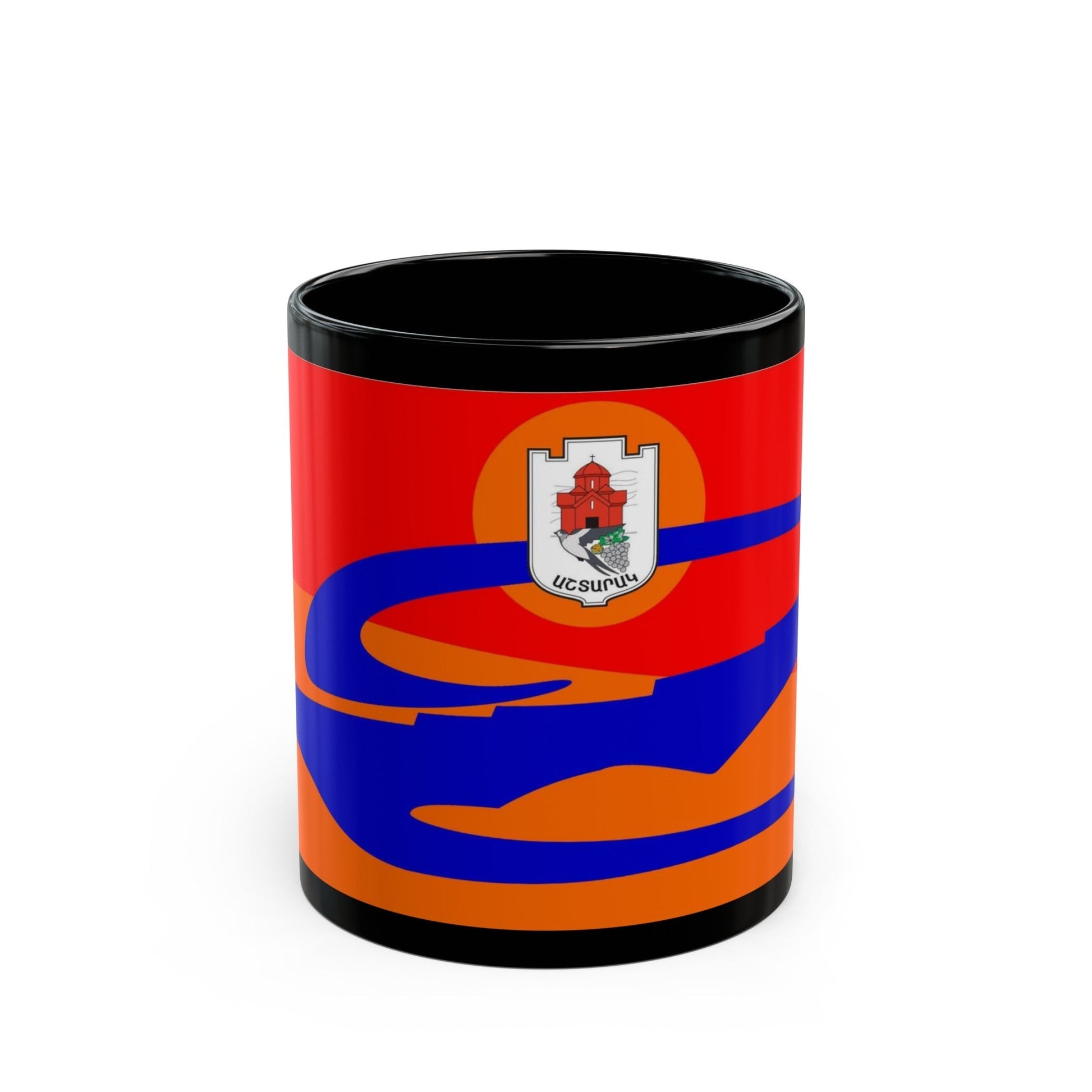 Flag of Ashtarak Armenia - Black Coffee Mug-11oz-The Sticker Space