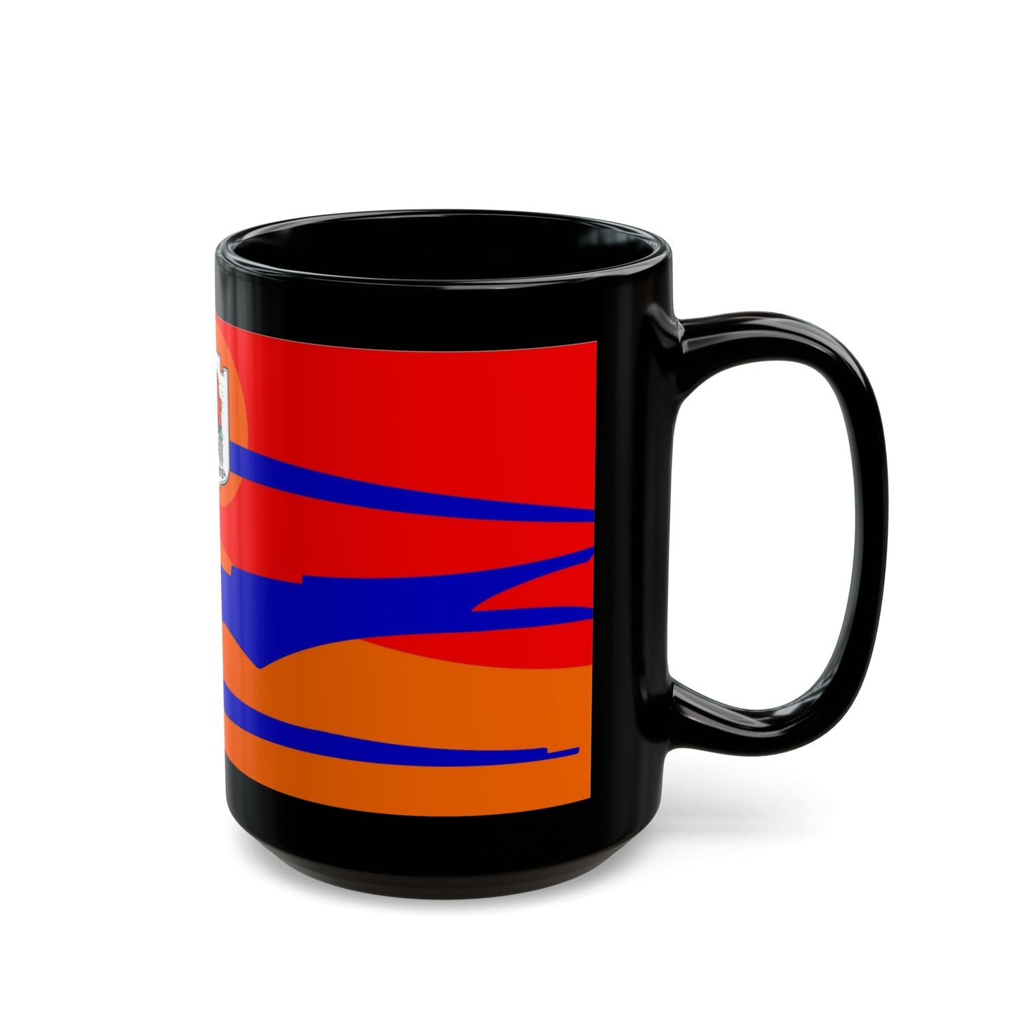 Flag of Ashtarak Armenia - Black Coffee Mug-The Sticker Space