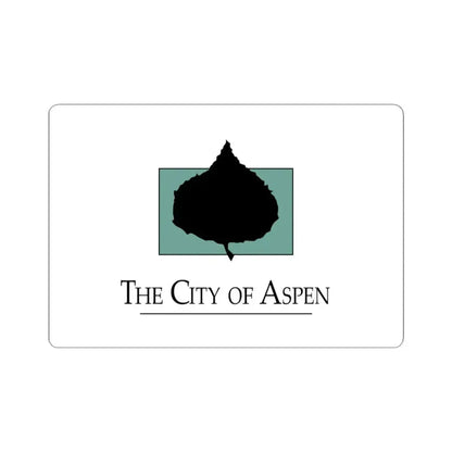 Flag of Aspen Colorado (United States) STICKER Vinyl Kiss-Cut Decal 4 Inch White - The Sticker Space