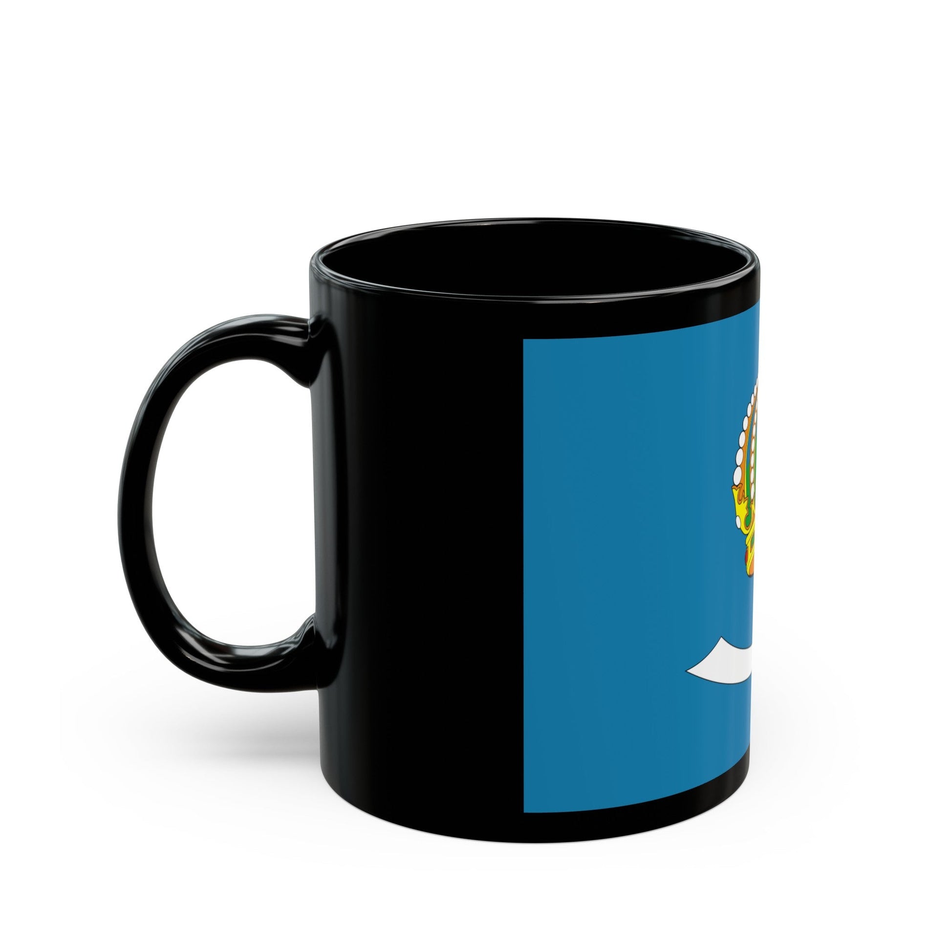 Flag of Astrakhan Oblast Russia - Black Coffee Mug-The Sticker Space