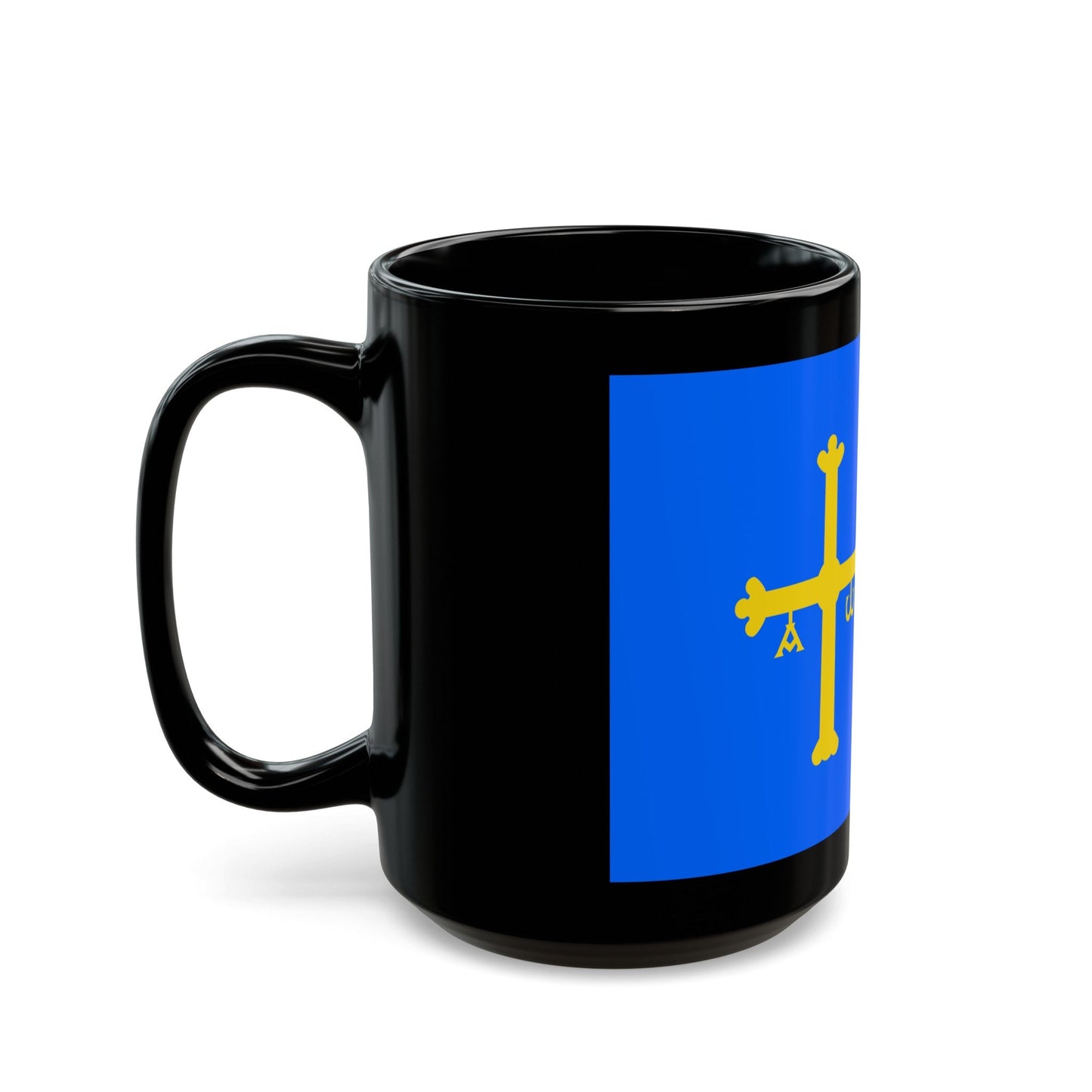 Flag of Asturias Spain - Black Coffee Mug-The Sticker Space