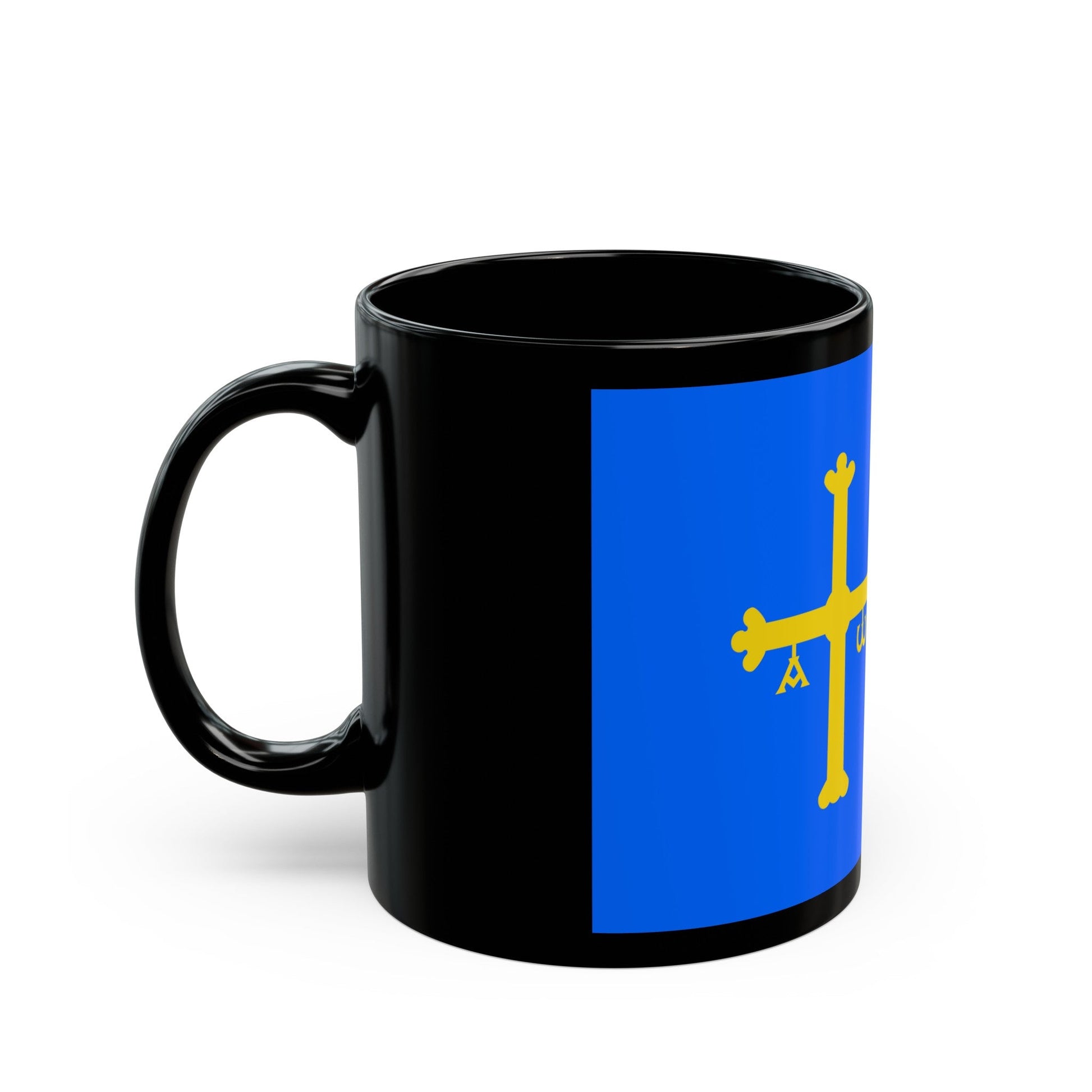 Flag of Asturias Spain - Black Coffee Mug-The Sticker Space