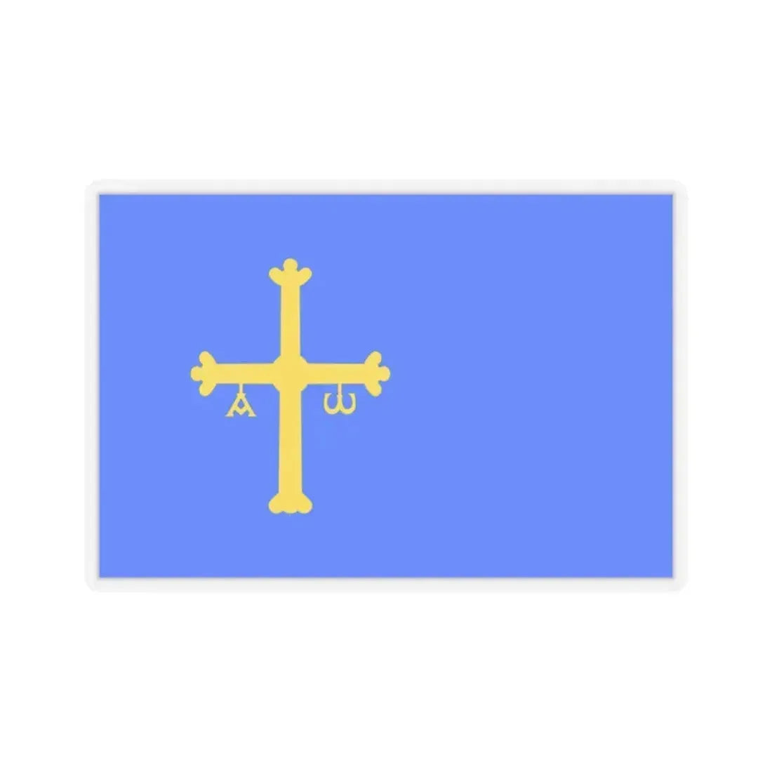 Flag of Asturias Spain - STICKER Vinyl Kiss-Cut Decal 2 Inch Transparent - The Sticker Space