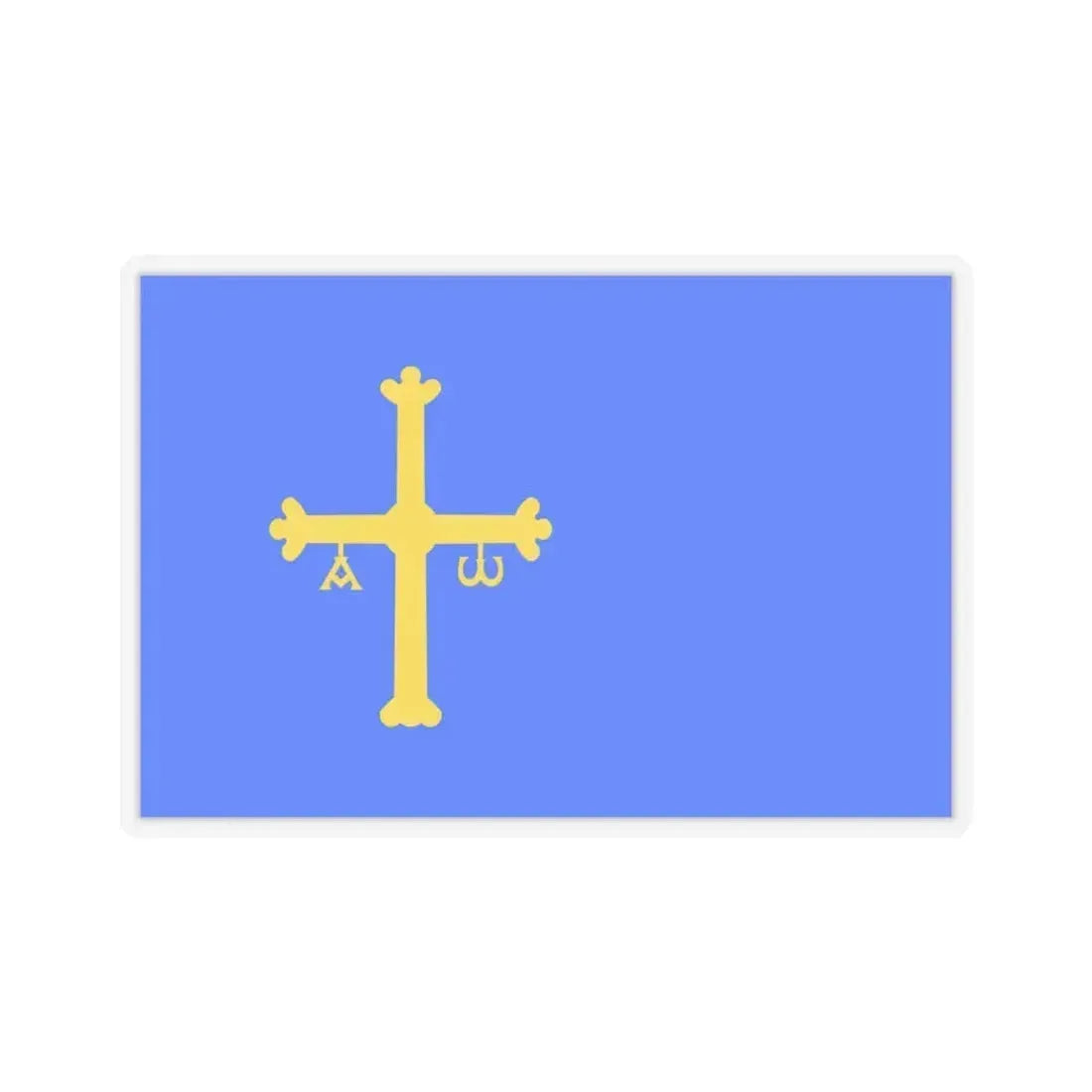 Flag of Asturias Spain - STICKER Vinyl Kiss-Cut Decal 3 Inch Transparent - The Sticker Space