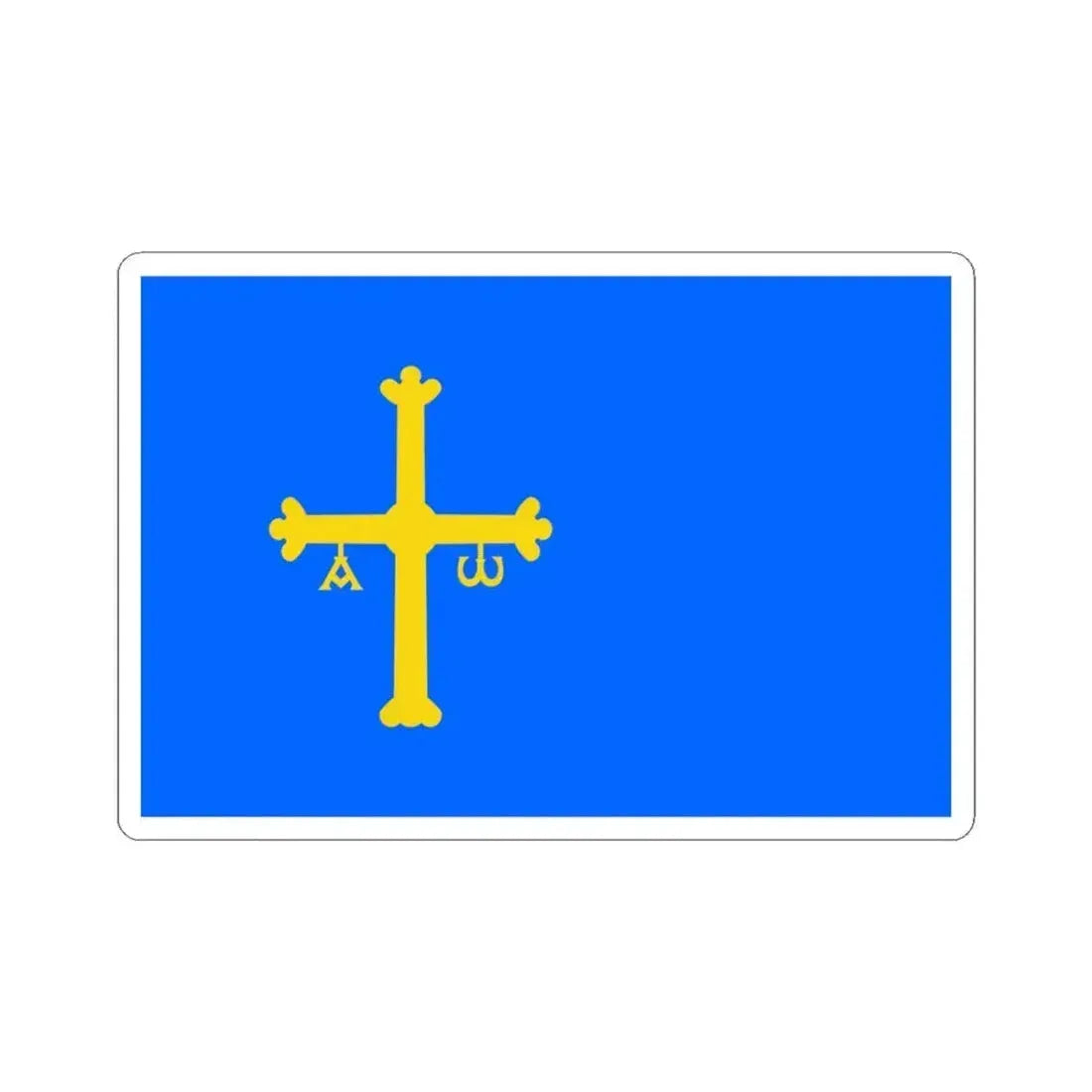 Flag of Asturias Spain - STICKER Vinyl Kiss-Cut Decal 3 Inch White - The Sticker Space