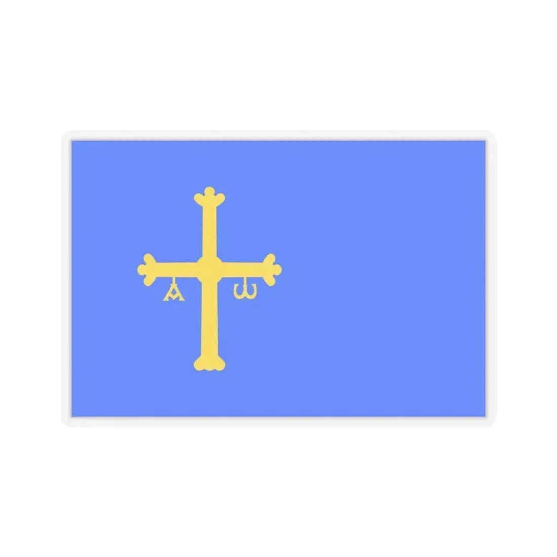 Flag of Asturias Spain - STICKER Vinyl Kiss-Cut Decal 4 Inch Transparent - The Sticker Space