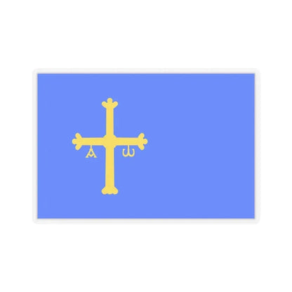 Flag of Asturias Spain - STICKER Vinyl Kiss-Cut Decal 4 Inch Transparent - The Sticker Space