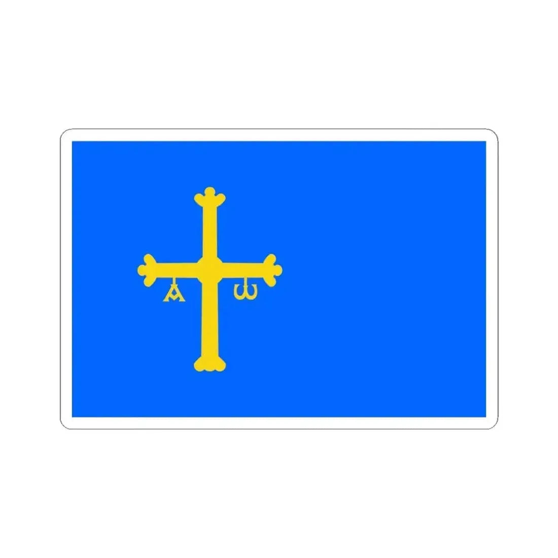 Flag of Asturias Spain - STICKER Vinyl Kiss-Cut Decal 4 Inch White - The Sticker Space