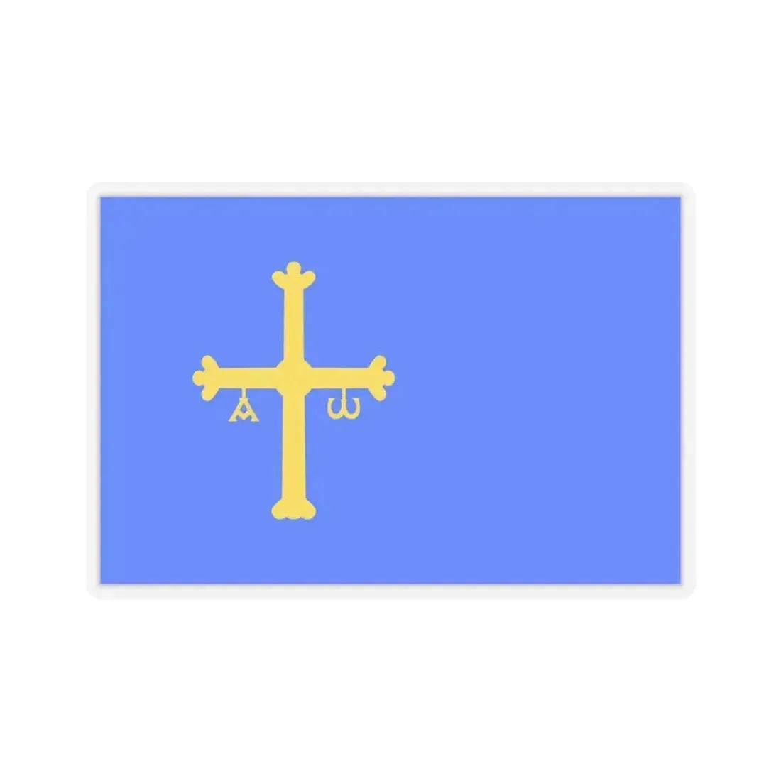 Flag of Asturias Spain - STICKER Vinyl Kiss-Cut Decal 6 Inch Transparent - The Sticker Space