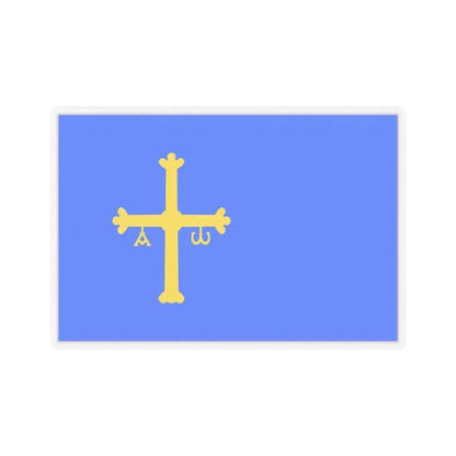 Flag of Asturias Spain - STICKER Vinyl Kiss-Cut Decal 6 Inch Transparent - The Sticker Space